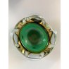 BOWL SVOTATASCHE VETRO Murano LOBATO SOMMERSO VERDE AMBRA ø 17cm