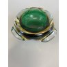 BOWL SVOTATASCHE VETRO Murano LOBATO SOMMERSO VERDE AMBRA ø 17cm