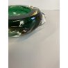 BOWL SVOTATASCHE VETRO Murano LOBATO SOMMERSO VERDE AMBRA ø 17cm