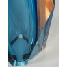 VASO VETRO Murano SOMMERSO Flavio Poli SFACCETTATO BLU ROSA PESCA VINTAGE '50