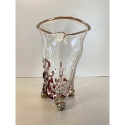 PICCOLO VASO VETRO BOHEMIA Loetz  DECORO IRIDESCENTE PASTA DI VETRO ART NOUVEAU