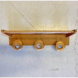 APPENDIABITI PARETE DESIGN LEGNO ATTACCAPANNI con CAPPELLIERA MIDCENTURY ITALY