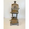 OROLOGIO a PENDOLO DA CAMINO METALLO ARGENTATO NON funziona CLOCK 34cm/h XIX sec