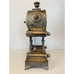 OROLOGIO a PENDOLO DA CAMINO METALLO ARGENTATO NON funziona CLOCK 34cm/h XIX sec