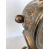 OROLOGIO a PENDOLO DA CAMINO METALLO ARGENTATO NON funziona CLOCK 34cm/h XIX sec