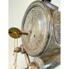 OROLOGIO a PENDOLO DA CAMINO METALLO ARGENTATO NON funziona CLOCK 34cm/h XIX sec
