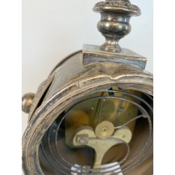 OROLOGIO a PENDOLO DA CAMINO METALLO ARGENTATO NON funziona CLOCK 34cm/h XIX sec