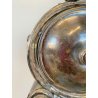 OROLOGIO a PENDOLO DA CAMINO METALLO ARGENTATO NON funziona CLOCK 34cm/h XIX sec