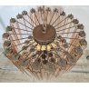 LAMPADARIO TRONCHI CANNE VETRO Murano Rosa Attr. VENINI anni 60 GLASS CHANDELIER
