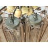 LAMPADARIO TRONCHI CANNE VETRO Murano Rosa Attr. VENINI anni 60 GLASS CHANDELIER