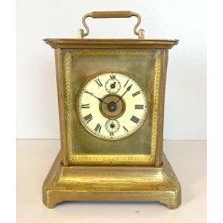 ANTICO OROLOGIO PENDOLA DA VIAGGIO OFFICIER OTTONE VETRO PRIMO '900 NON funziona