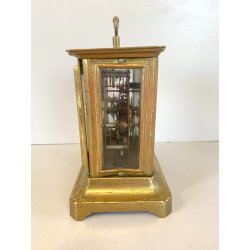 ANTICO OROLOGIO PENDOLA DA VIAGGIO OFFICIER OTTONE VETRO PRIMO '900 NON funziona