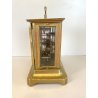 ANTICO OROLOGIO PENDOLA DA VIAGGIO OFFICIER OTTONE VETRO PRIMO '900 NON funziona