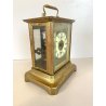 ANTICO OROLOGIO PENDOLA DA VIAGGIO OFFICIER OTTONE VETRO PRIMO '900 NON funziona