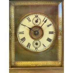 ANTICO OROLOGIO PENDOLA DA VIAGGIO OFFICIER OTTONE VETRO PRIMO '900 NON funziona