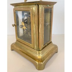 ANTICO OROLOGIO PENDOLA DA VIAGGIO OFFICIER OTTONE VETRO PRIMO '900 NON funziona