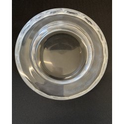 SVUOTATASCHE VINTAGE VETRO TRASPARENTE FROSTED STUDIO GLASS BOWL  ø 18 cm '70s