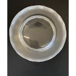 SVUOTATASCHE VINTAGE VETRO TRASPARENTE FROSTED STUDIO GLASS BOWL  ø 18 cm '70s