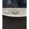 SVUOTATASCHE VINTAGE VETRO TRASPARENTE FROSTED STUDIO GLASS BOWL  ø 18 cm '70s