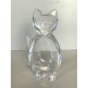 FIGURA CRISTALLO Vannes Art CRYSTAL CAT FIGURINE SOAP DISH BOWL