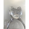 FIGURA CRISTALLO Vannes Art CRYSTAL CAT FIGURINE SOAP DISH BOWL
