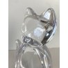 FIGURA CRISTALLO Vannes Art CRYSTAL CAT FIGURINE SOAP DISH BOWL