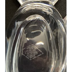 FIGURA CRISTALLO Vannes Art CRYSTAL CAT FIGURINE SOAP DISH BOWL