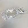 FIGURA CRISTALLO Vannes Art CRYSTAL CAT FIGURINE SOAP DISH BOWL