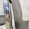 SET 4 SEDIA Willy Rizzo MOD. C2 IMPILABILE DESIGN ACCIAIO CROMATO CUOIO ANNI 70