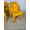 SET 4 SEDIE Kartell 4875 GIALLE Carlo Bartoli ITALY PLASTICA ANNI 70 DESIGN