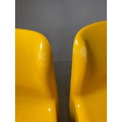 SET 4 SEDIE Kartell 4875 GIALLE Carlo Bartoli ITALY PLASTICA ANNI 70 DESIGN