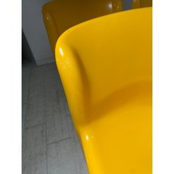 SET 4 SEDIE Kartell 4875 GIALLE Carlo Bartoli ITALY PLASTICA ANNI 70 DESIGN