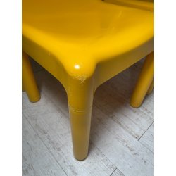 SET 4 SEDIE Kartell 4875 GIALLE Carlo Bartoli ITALY PLASTICA ANNI 70 DESIGN