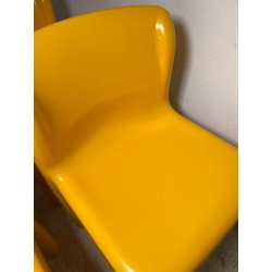 SET 4 SEDIE Kartell 4875 GIALLE Carlo Bartoli ITALY PLASTICA ANNI 70 DESIGN