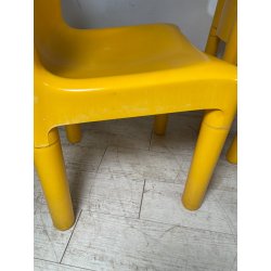 SET 4 SEDIE Kartell 4875 GIALLE Carlo Bartoli ITALY PLASTICA ANNI 70 DESIGN