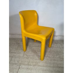 SET 4 SEDIE Kartell 4875 GIALLE Carlo Bartoli ITALY PLASTICA ANNI 70 DESIGN
