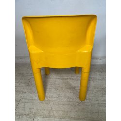 SET 4 SEDIE Kartell 4875 GIALLE Carlo Bartoli ITALY PLASTICA ANNI 70 DESIGN