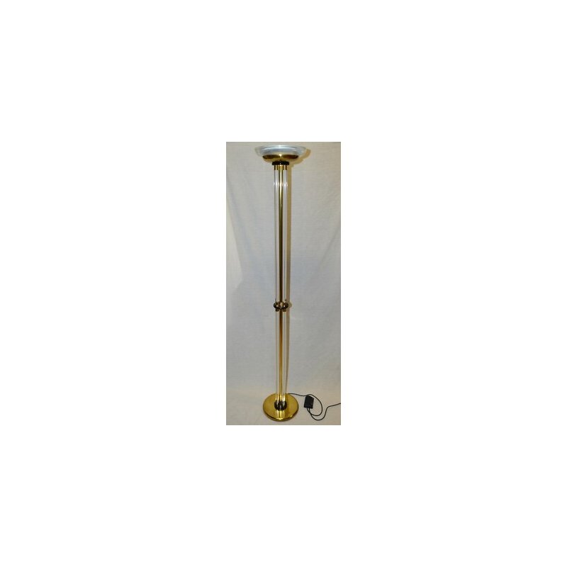 LAMPADA TERRA PLEXIGLASS OTTONE 1960 DESIGN STILE Romeo Rega VINTAGE FLOOR LAMP