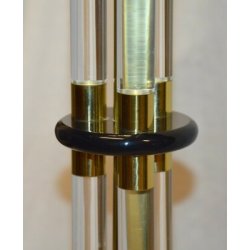 LAMPADA TERRA PLEXIGLASS OTTONE 1960 DESIGN STILE Romeo Rega VINTAGE FLOOR LAMP