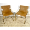 COPPIA SEDIE VINTAGE WILLY RIZZO ALCANTARA METALLO CROMATO DORATO 1970 DESIGN
