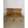 COPPIA SEDIE VINTAGE WILLY RIZZO ALCANTARA METALLO CROMATO DORATO 1970 DESIGN