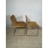 COPPIA SEDIE VINTAGE WILLY RIZZO ALCANTARA METALLO CROMATO DORATO 1970 DESIGN