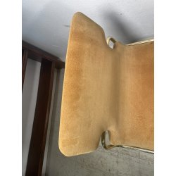 COPPIA SEDIE VINTAGE WILLY RIZZO ALCANTARA METALLO CROMATO DORATO 1970 DESIGN