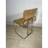COPPIA SEDIE VINTAGE WILLY RIZZO ALCANTARA METALLO CROMATO DORATO 1970 DESIGN