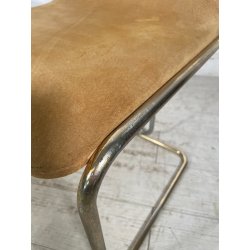 COPPIA SEDIE VINTAGE WILLY RIZZO ALCANTARA METALLO CROMATO DORATO 1970 DESIGN