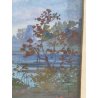 QUADRO DIPINTO OLIO BRISTOL Nicola Laurenti PAESAGGIO BRUGHIERA FIUME PRIMI '900