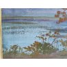 QUADRO DIPINTO OLIO BRISTOL Nicola Laurenti PAESAGGIO BRUGHIERA FIUME PRIMI '900