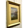 QUADRO DIPINTO OLIO BRISTOL Nicola Laurenti PAESAGGIO BRUGHIERA FIUME PRIMI '900