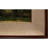 QUADRO DIPINTO OLIO TAVOLA Artino Giroldi PAESAGGIO BRUGHIERA CREPUSCOLO '900