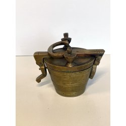 COMPLETO vecchia PILA PESI di NORIMBERGA bilancia FARMACIA bronzo h 9 cm (7+1)